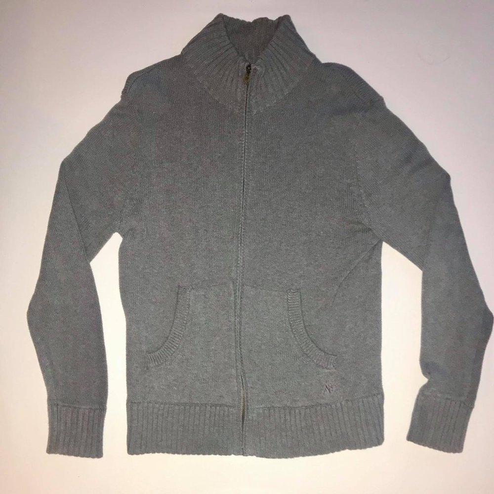 AEROPOSTALE Gray Turtleneck Zip-up Sweater